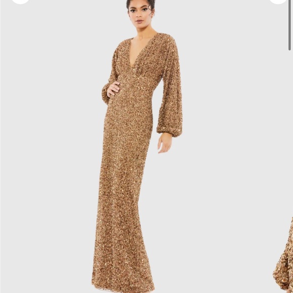 Bronze Sequin Evening Gown
